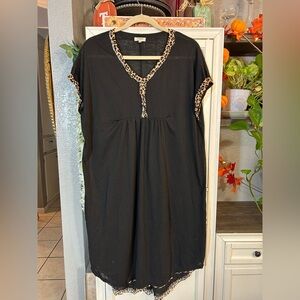 UMGEE Black Gina Print Trim‎ Maxi Dress - Size Large